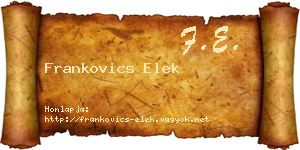 Frankovics Elek névjegykártya