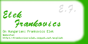 elek frankovics business card